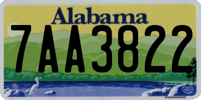 AL license plate 7AA3822