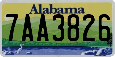 AL license plate 7AA3826