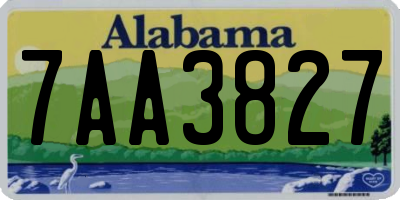 AL license plate 7AA3827