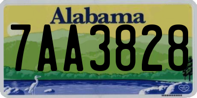 AL license plate 7AA3828