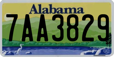 AL license plate 7AA3829