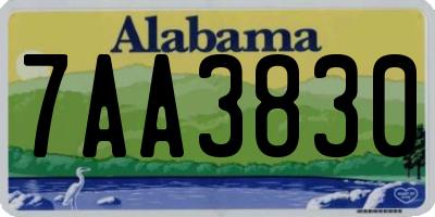 AL license plate 7AA3830