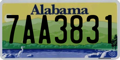 AL license plate 7AA3831