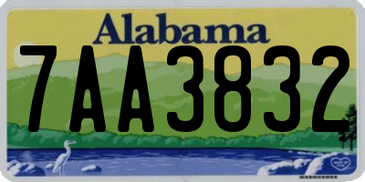 AL license plate 7AA3832