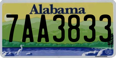 AL license plate 7AA3833