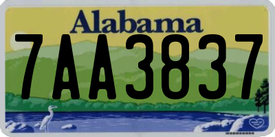 AL license plate 7AA3837
