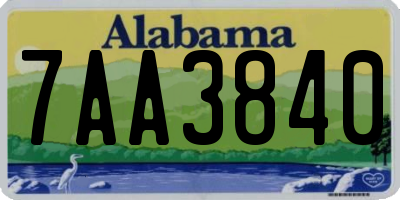 AL license plate 7AA3840