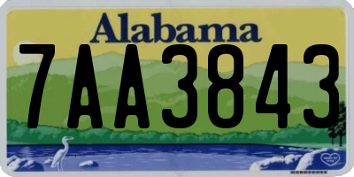 AL license plate 7AA3843
