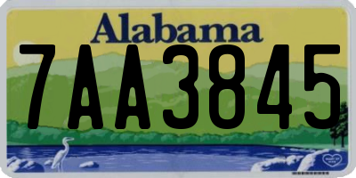AL license plate 7AA3845