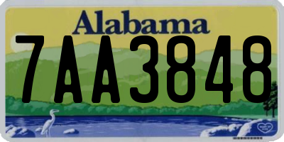 AL license plate 7AA3848