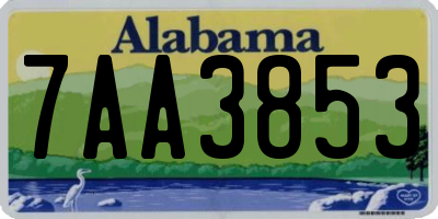 AL license plate 7AA3853