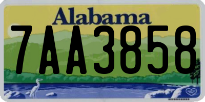 AL license plate 7AA3858