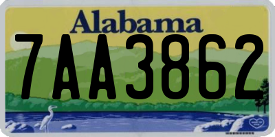 AL license plate 7AA3862