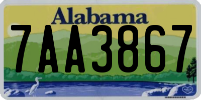 AL license plate 7AA3867