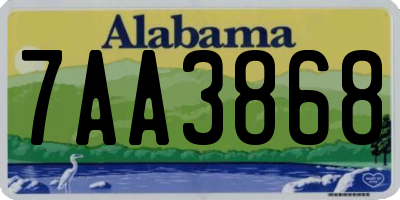 AL license plate 7AA3868