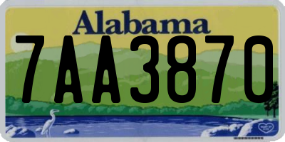 AL license plate 7AA3870