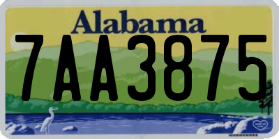 AL license plate 7AA3875