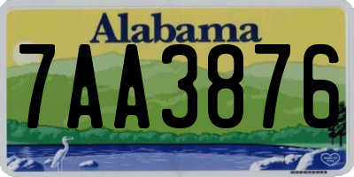 AL license plate 7AA3876