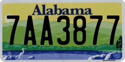 AL license plate 7AA3877