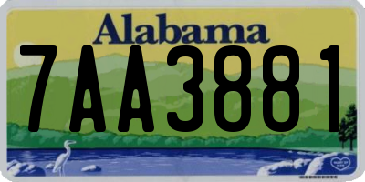 AL license plate 7AA3881