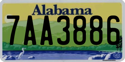 AL license plate 7AA3886