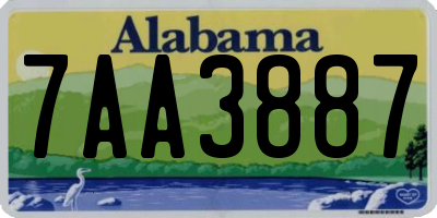 AL license plate 7AA3887