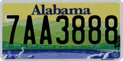 AL license plate 7AA3888