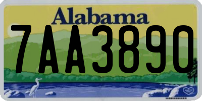 AL license plate 7AA3890