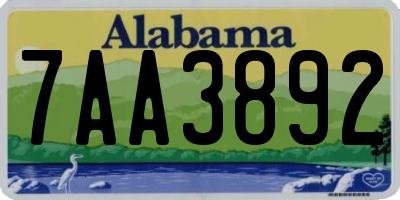 AL license plate 7AA3892