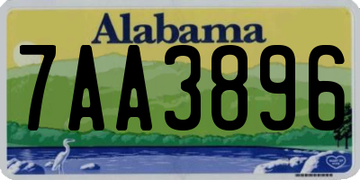 AL license plate 7AA3896