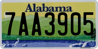 AL license plate 7AA3905