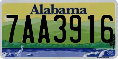 AL license plate 7AA3916