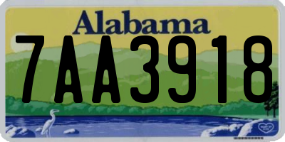 AL license plate 7AA3918