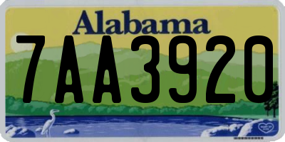 AL license plate 7AA3920