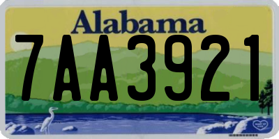 AL license plate 7AA3921