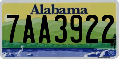 AL license plate 7AA3922