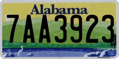 AL license plate 7AA3923