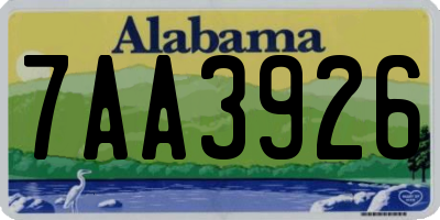 AL license plate 7AA3926