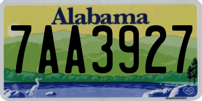 AL license plate 7AA3927