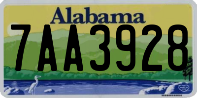 AL license plate 7AA3928