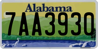 AL license plate 7AA3930