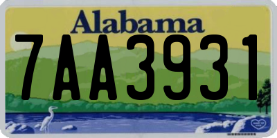 AL license plate 7AA3931