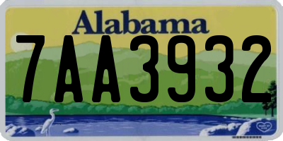 AL license plate 7AA3932