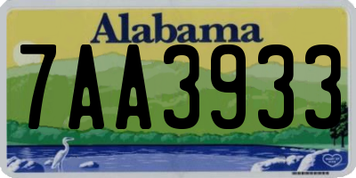 AL license plate 7AA3933