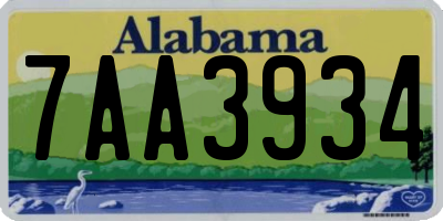 AL license plate 7AA3934