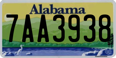 AL license plate 7AA3938