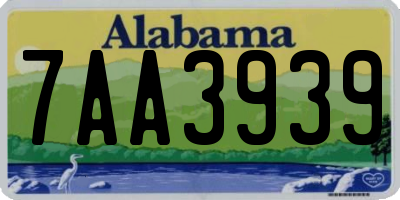 AL license plate 7AA3939