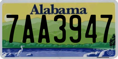 AL license plate 7AA3947