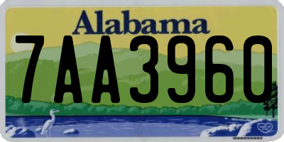 AL license plate 7AA3960