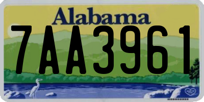 AL license plate 7AA3961